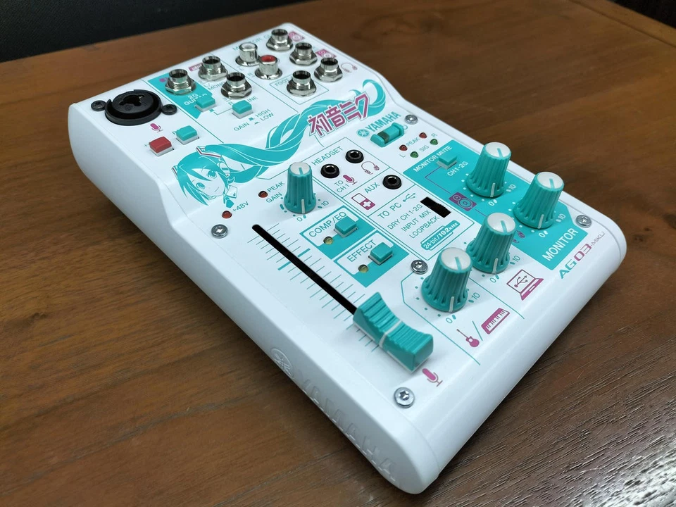 YAMAHA Hatsune Miku AG03-MIKU Webcasting Mixer 3-Channel USB Audio Used - Image 4 of 4