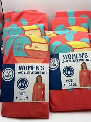 #ad #ad Life Is Good Women#x27;s Long Sleeve Sunshirt UPF 50 Sea Turtle Coral Asst. Sizes $17.95