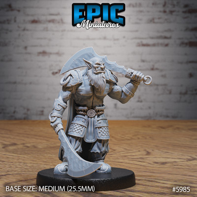 D&D Miniature - Orc Chief - 3D Model Print DnD RPG Figur Druck