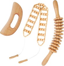 3- Piece Wooden Therapy Massage Tools   Lymphatic Drainage  Body Sculpting Kit