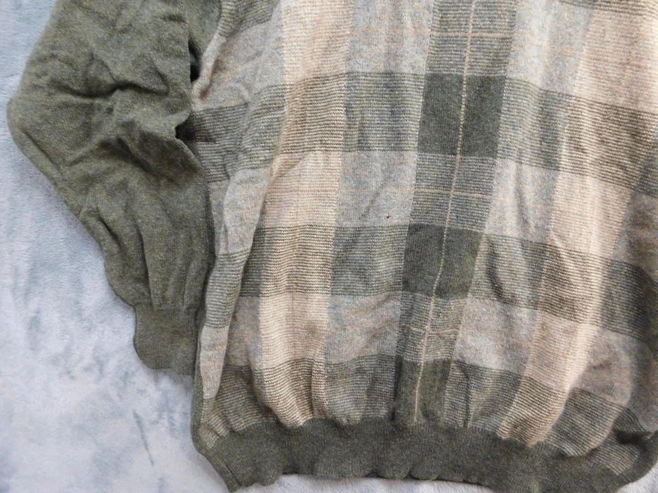 Lyle & Scott свитер мужской 2XL зеленый серый клетку ягненка шерсти Crewneck Новая Зеландия - Изображение 4 из 4