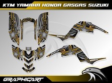 Yamaha Raptor 660 660R ATV Full Graphics Kit Black Gold Yellow Bold Racing Decal