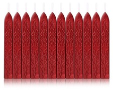 12 Pcs Sealing Wax Sticks with Wicks, Antique Wine Red Wax Seal Sticks for Wa...
