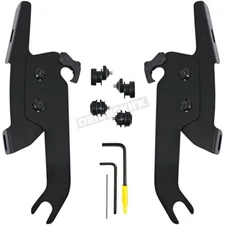 Memphis Shades Blk Trigger-Lock Complete Kit for Fats/Slims Windshield - MEB2051
