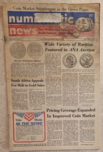 Numismatic News / August 7,  1976  -  VOL. XXV NO. 32 - OFFERS !! - OFFERS !!