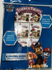 PAW PATROL STICKER TREATS VALENTINE STICKER PACKS  16 BOXES 