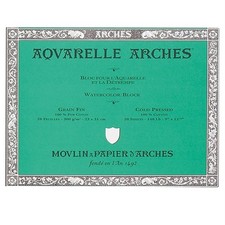 Arches 18 x 26 cm 300 GSM Cold Pressed Glued on 4 Sides Block Watercolour Paper