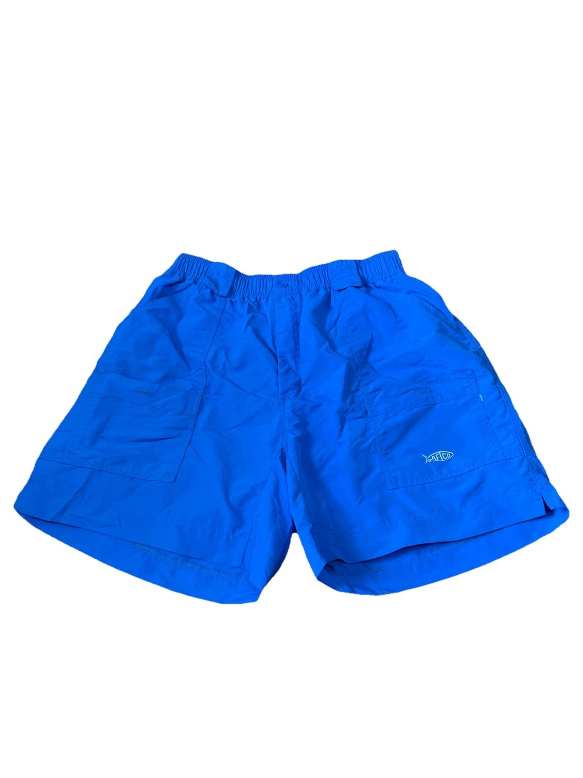 AFTCO Bluewater Fishing Shorts Men's 36 Royal Blue 6" Outdoor Cargo Nylon