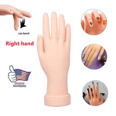 Flexible Bendable Movable Nail Practice Hand Mannequin for Nail Art Training