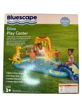 Bluescape Dino Inflatable Play Center, Kiddie Pool with Sprinkler and Slide. NEW