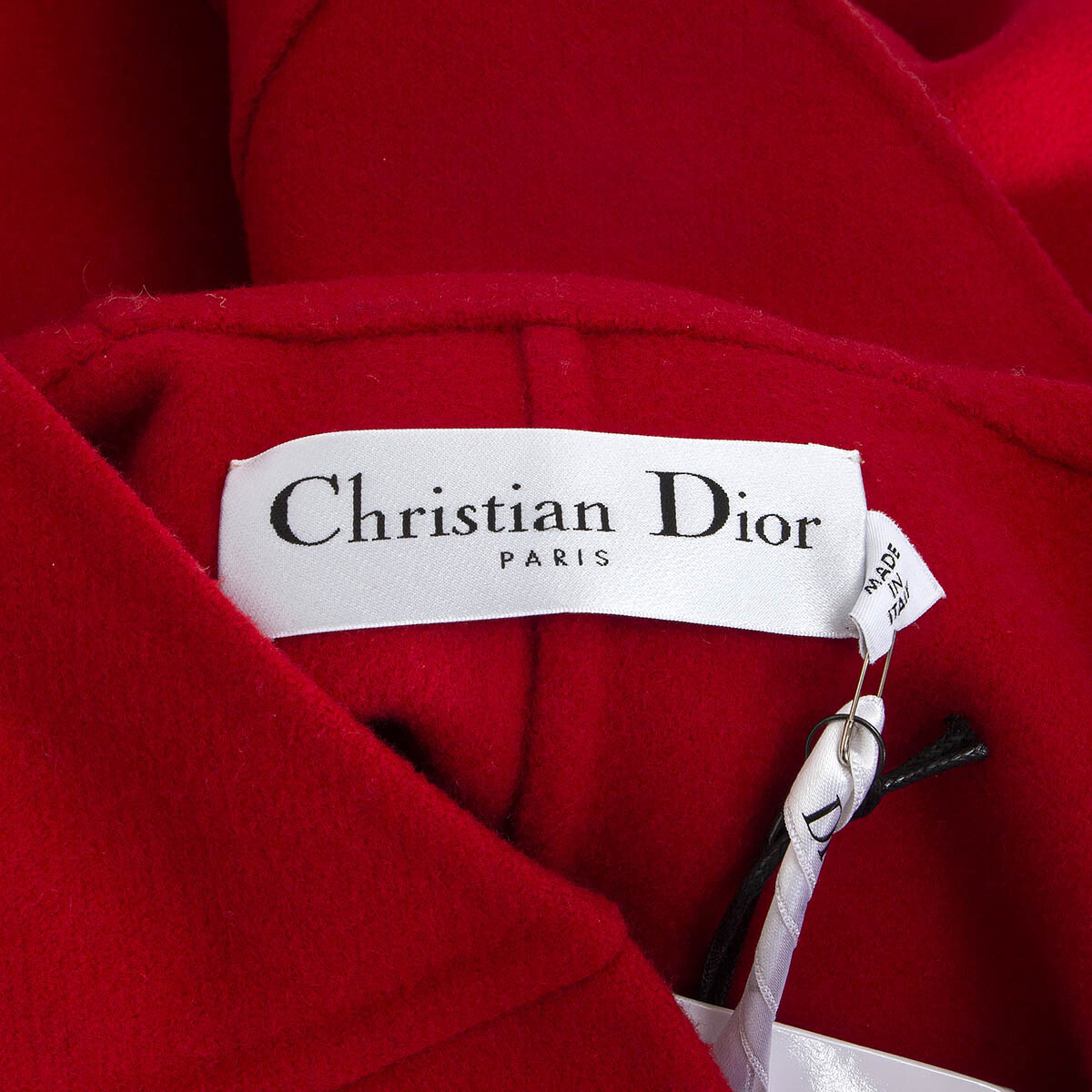 65876 auth CHRISTIAN DIOR red wool 2021 DOUBLE FACE HOODED Cape Jacket 38 S image 6