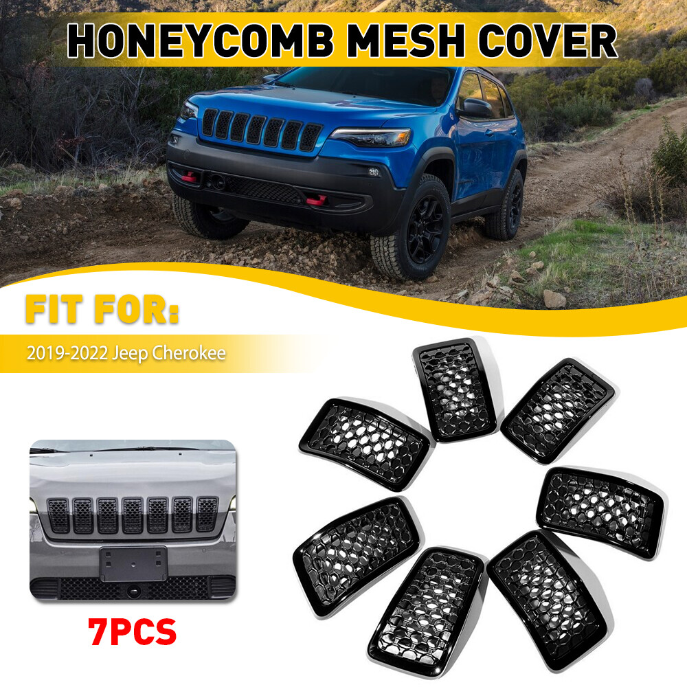 1/2set Fits Jeep Cherokee Front Mesh Grille Inserts Frame Accessories 6AZ88XS9AB