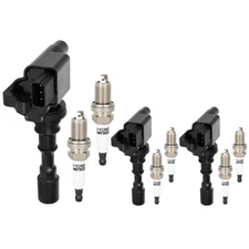 3× Ignition Coils & 6× Spark Plugs For 2003-06 Hyundai Santa Fe Kia Amanti 3.5L