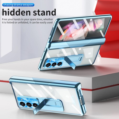 For Samsung Galaxy Z Fold 6 5 4 3 Stand Transparent Case W/ Stylus&Screen Film - 第 20/43 張圖片