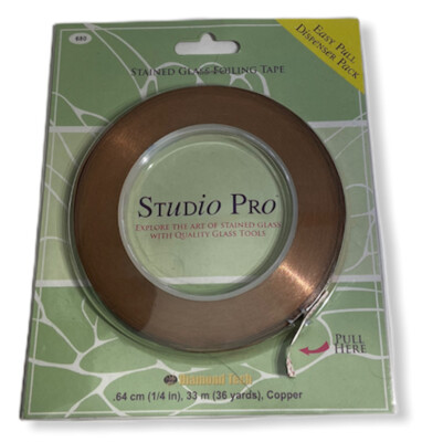 STUDIO PRO STAINED GLASS 1/4'' COPPER FOIL IN DISPENSER PACK ROLL