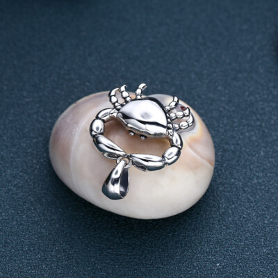 I07 Pendant Crab Sterling Silver 925  