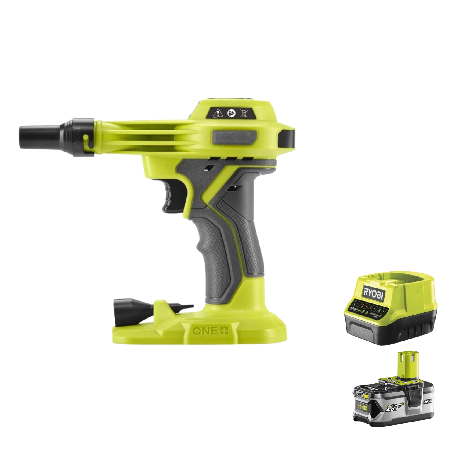 Аккумуляторная батарея Ryobi RVI18-0 Compressore 18V ONE 210 лмин 0034 бар 1x40 Ач 46190₽