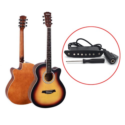 Acoustic Guitar Sound Hole Magnetic Pickup Humbucker Passive With Screwdriver - Picture 10 of 11