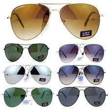 Airforce Mens Oversize Classic Officer Metal Rim Sunglasses