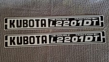KUBOTA L2201DT Quality Reproduction Hood Decal Set - Black on White - For KUBOTA