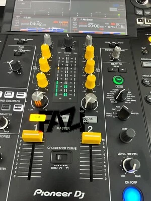 FAZI 6 x YELLOW KNOBS OEM + 2 FADER CAP XDJ RX3 TRAKTOR PIONEER DJ MIXER DENON PRIME