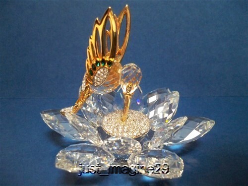 SWAROVSKI CRYSTAL IN FLIGHT SET GOLD HUMMINGBIRD BEE & BUTTERFLY
