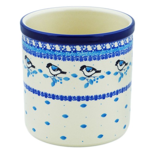 Polish Pottery Utensil Jar 6" Ceramika Artystyczna Winter Sparrow eBay