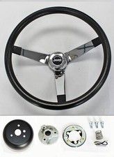1976-1995 Jeep Cj5 Cj7 Yj Wrangler 14 34 Vintage Black Chrome Steering Wheel