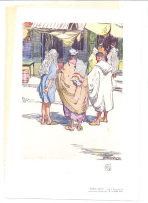 orig. 1913 Trois Amis Emily Hilda Rix Nicholas + Étaples Merchande de legumes