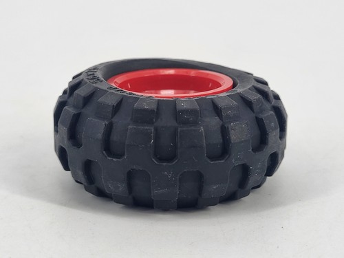 Lego Tire 56x26 55976 Black With Red Rim Technic - Good Condition - Picture 3 of 3