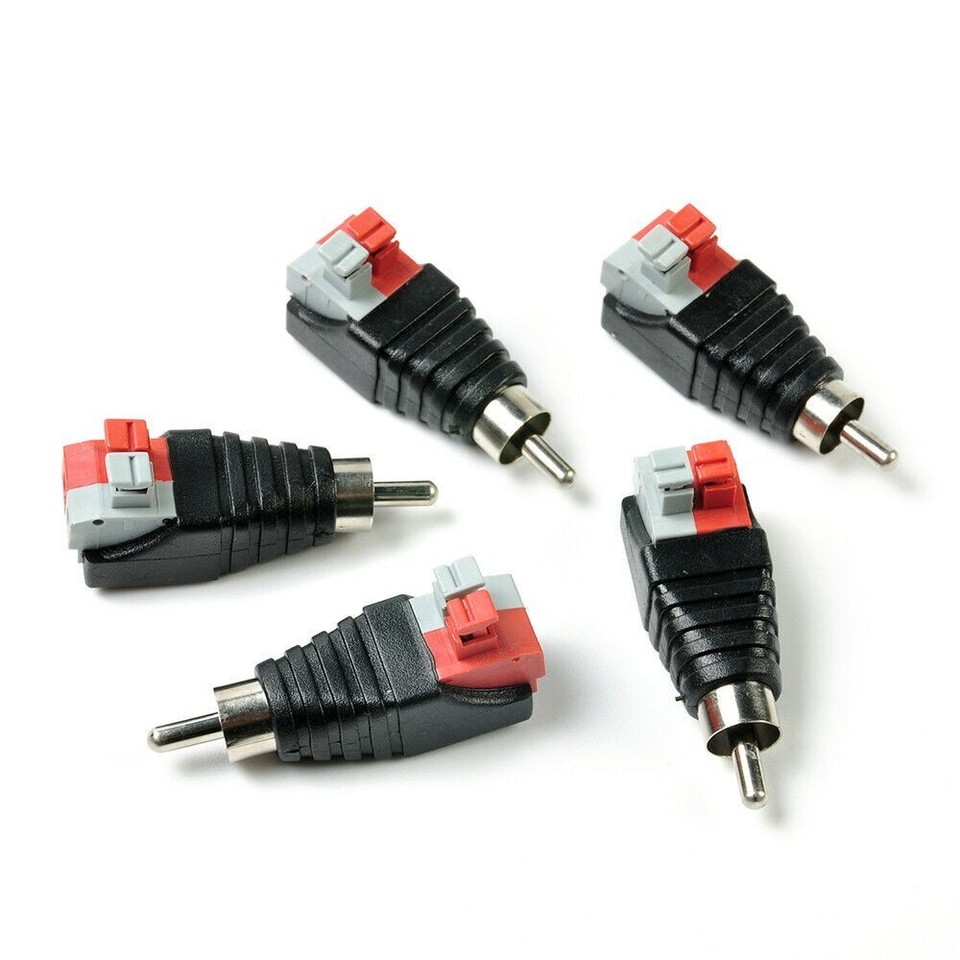 Speaker Wire AV Cable to Male Connector Adapter Plug for Conversion