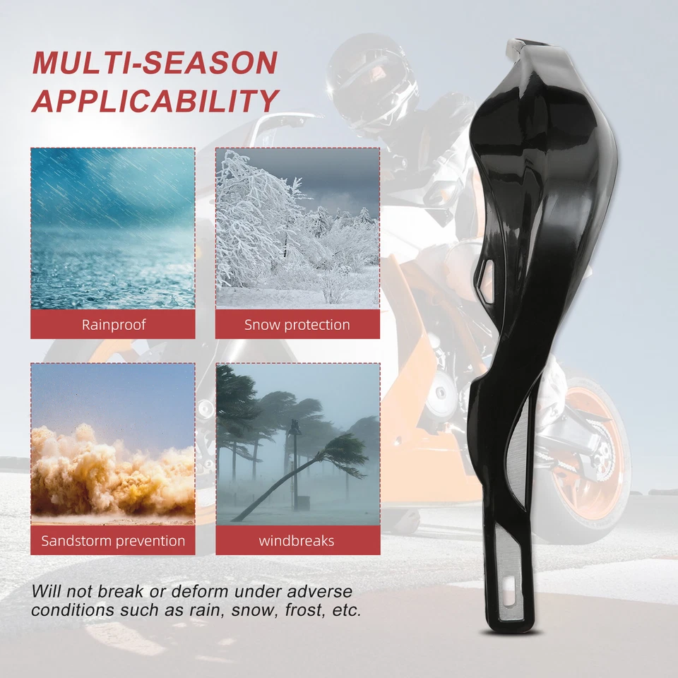 Barra protectora de mano de manillar negra 7/8" 22 mm protector para motocicleta moto todoterreno ATV Foto 3 de 4