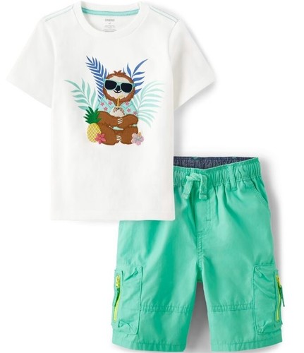 Short Gymboree Garçon - Marron à Fleurs Tropicales - 100% Coton - Taille 5