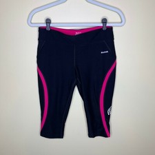 Reebok Athletic Pants Womens Size M Black Cropped Yoga Athleisure Activewear