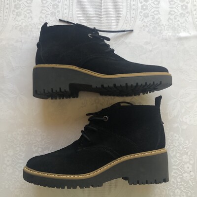 White Mountain Daniella Suede Leather Black Boots Women s Size 9M 2.5  Outdoors