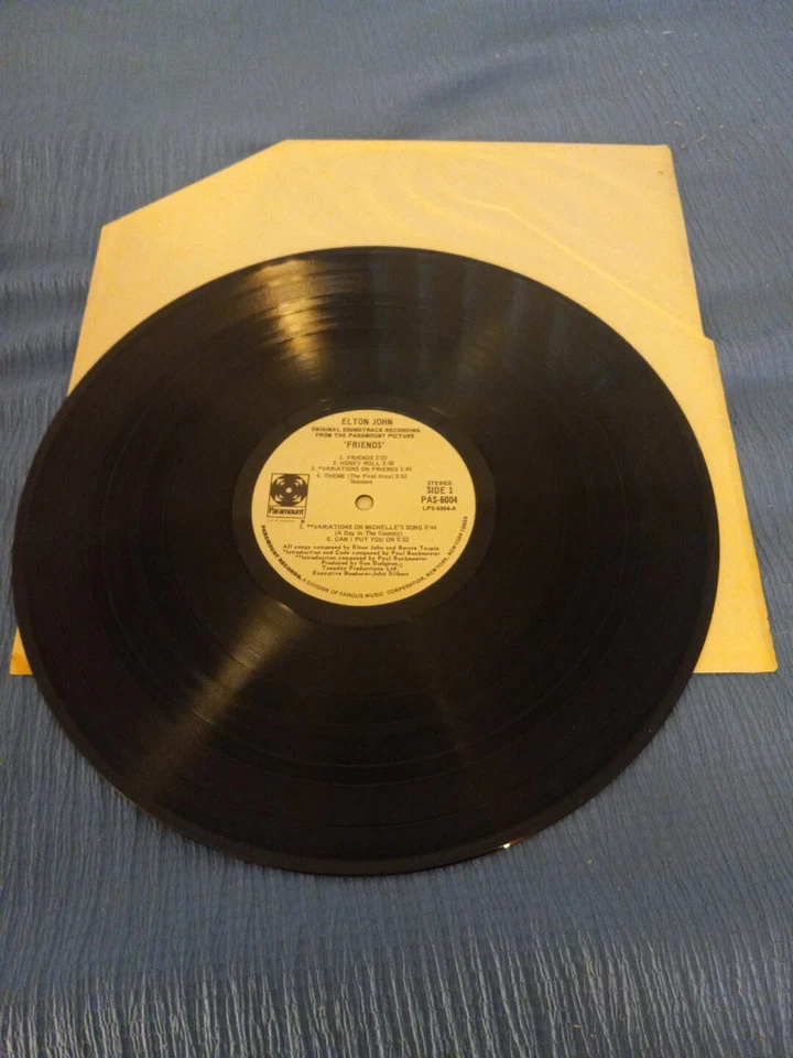 Elton John Friends Original Soundtrack Recording Vinyl LP Record Paramount 1971 Foto 3 de 4