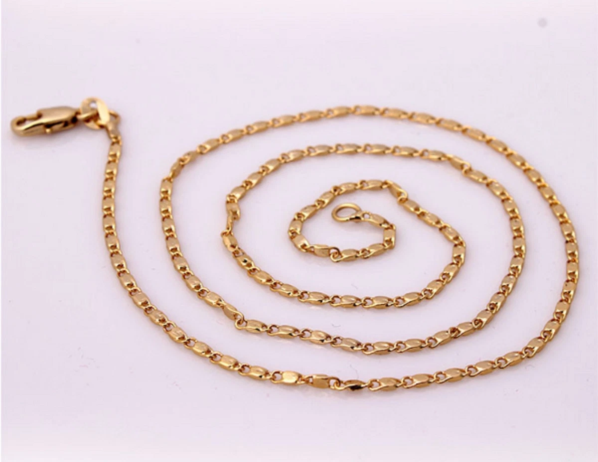 1.5mm Snail 18k Gold Link chain 18KGP Stamped necklace curb 16-30" SNL2G | eBay