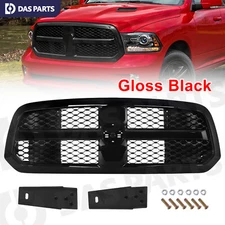 Gloss Black Bumper Upper Hood Grille Grill Mesh For 2013-2021 Ram 1500 Classic