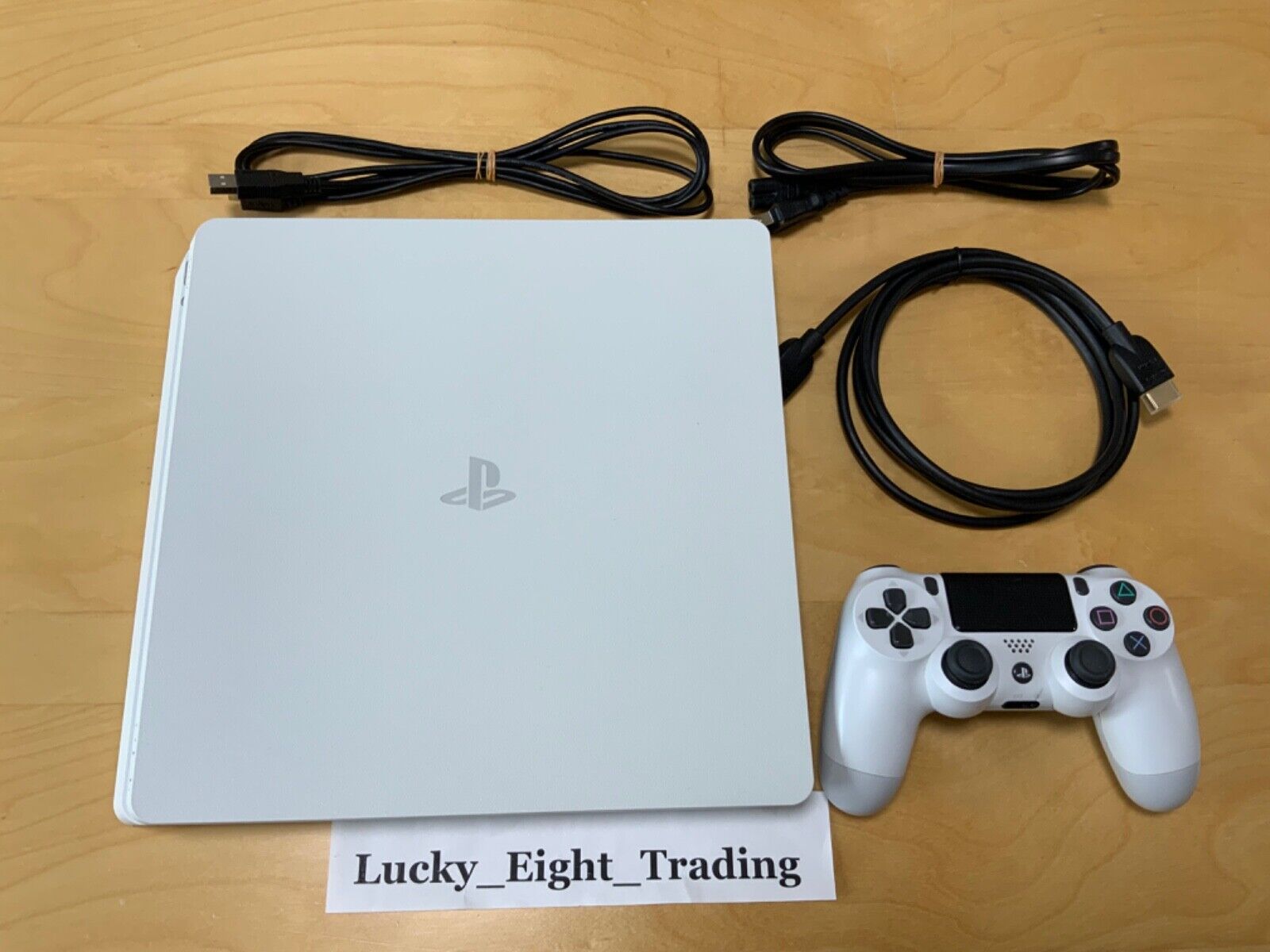 PS4 Glacier white Slim 500GB Console Full Accessories PlayStation 4 [CC]