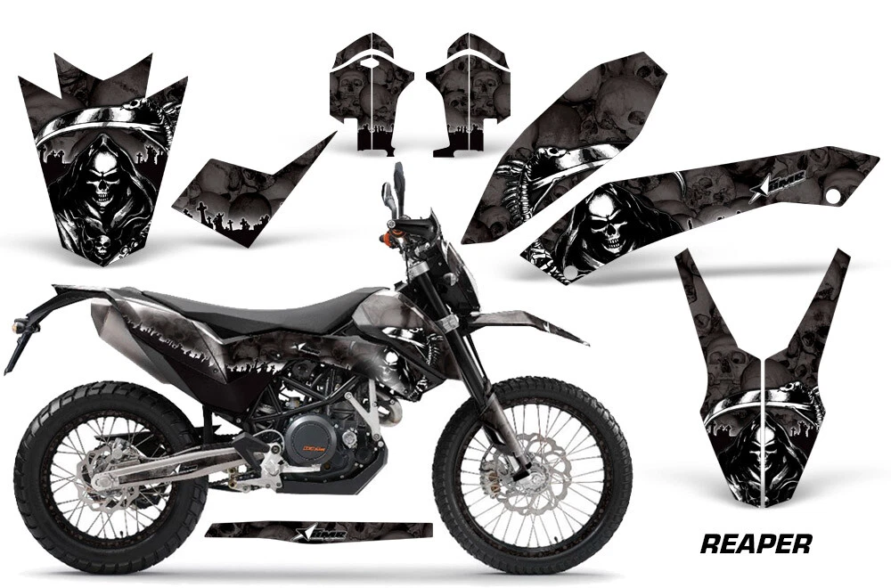 MX Graphics kit Plates Decal for KTM 690 SMC Enduro R 2008 2011 Reaper Black