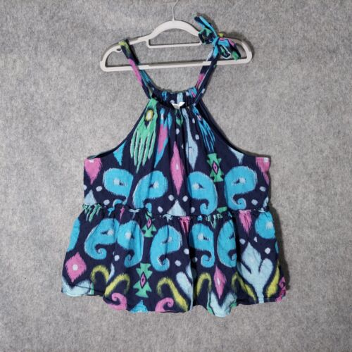 Crown & Ivy Tunic 2Xl Halter Bow Swiss Dots Metallic Tiered Ruffle Babydoll