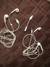 2 two Apple wired headphones One to lightning Port Adapter As Is / Read Please