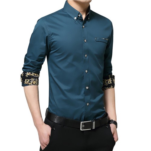 Mens Shirts Clothes Dress Long Sleeves Casual Business Slim Multicolor Shirts - Picture 7 of 18