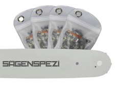 Spada + 4 catene adatte per catena sega McCulloch Mac 130 25 cm 3/8" NP 1,3 mm 39 TG