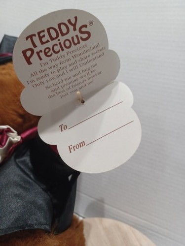 Teddy Precious Dan Dee Brown Teddy Bear Plush Vintage With Tags Christmas Gifts - Picture 5 of 10