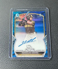 2023 Bowman Chrome Nerwilian Cedeno 1st Blue Crater Refractor Auto 075/150