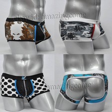 Men Colorful Modal Back Open Boxer Underwear Bulge Pouch Band Stretchy Trunks