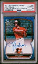 2023 BOWMAN MEGA BOX JUD FABIAN BLUE MOJO /150 #BMA-JF PSA 10 Orioles GEM MINT!