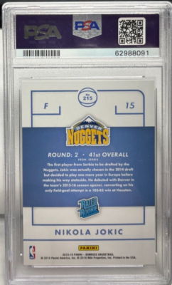 Nikola Jokic 2015-16 Panini Donruss RC #215 - PSA 9 MINT Nikola Jokic 2015-16 Panini Donruss RC #215 - PSA 9 MINT