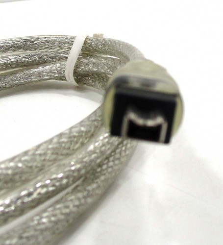 IEEE-1394 4 Pin Male to 6 Pin Male Firewire 400 Cable 3ft Clear - Picture 2 of 3